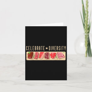 Cartão Celebrar Diversidade, Camisa de Comida de Carne _