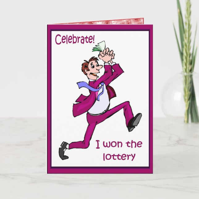 Cartão Celebrar! Eu ganhei na loteria (Frente)