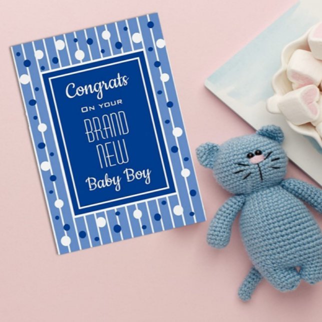 Cartão Celebrar! Parabéns pelo New Baby Boy (Criador carregado)