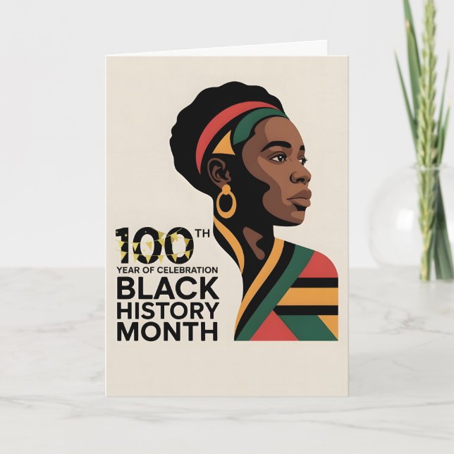 Cartão CELEBRATE BLACK HISTORY MONTH Customizable BHM  (Frente)