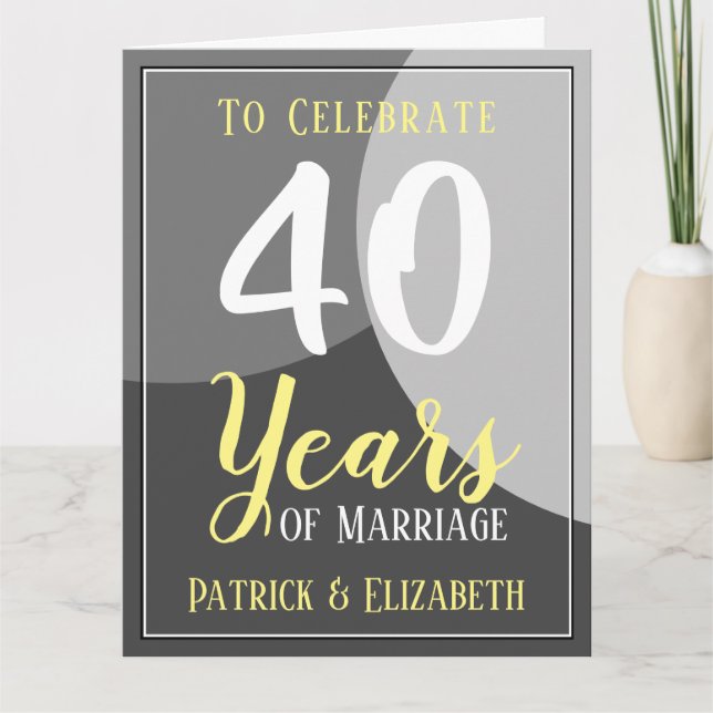 Cartão Celebre 40 anos de Casamento (Frente)
