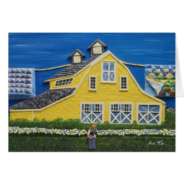 Cartão Celeiro amarelo (Frente Horizontal)