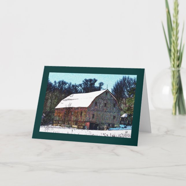 Cartão Celeiro de madeira resistido no Pike nacional (Frente)