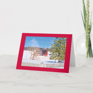 Cartão Celeiro vermelho atrás da cerca "em Pike nacional