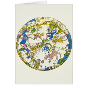 Cartão Celeste Vintage, Esfera Árabe, Constelações