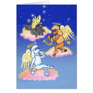 Cartão celestial dos anjos da caniche