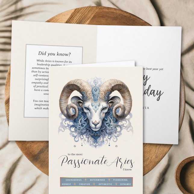 Cartão Celestial Ram Fantasy Símbolo Zodiac Aries Aries A (Criador carregado)