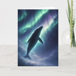 Cartão Celestial Whale Northern Lights Card