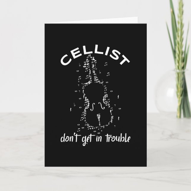Cartão Cellin Cello Cellist Musical String Instrumento (Frente)