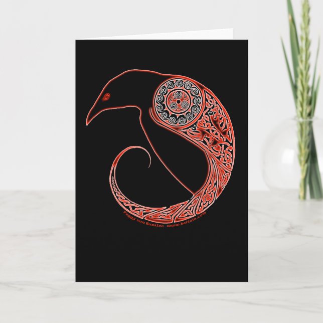 Cartão celta do corvo de Morrigan (Frente)