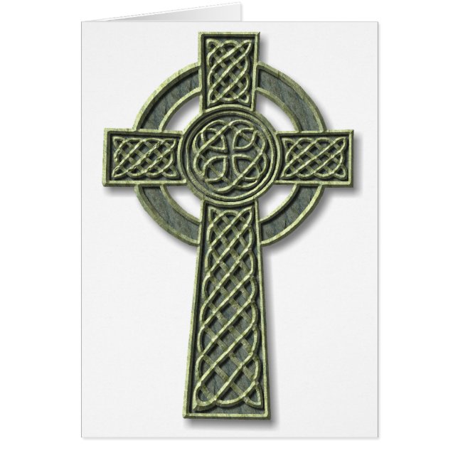 Cartão Celtic Cross - Green Stone (Frente)
