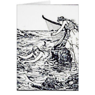 Cartão Celtic Mermaid Irish Siren Fairy Tale