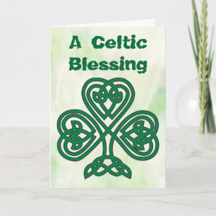 Cartão Celtic shamrock blessing greeting card