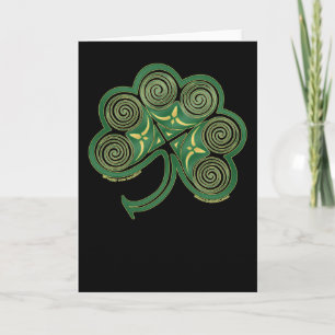 Cartão Celtic Spiral Card, Irish Shamrock Design