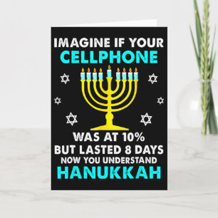 Cartão Celular Divertido 8 Dias Entenda Hanukkah Judaico