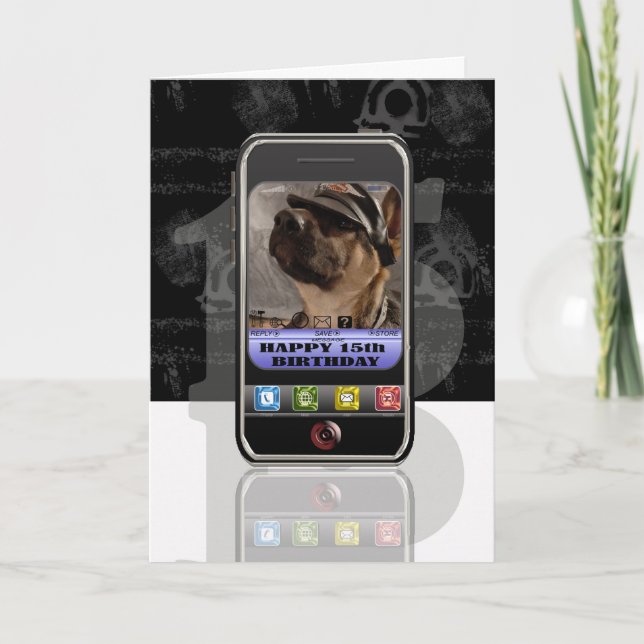 Cartão celular, mensagem de texto do celular Happy Birthd (Frente)