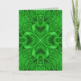 Cartão Células Vintage Fractal Verde Caleidoscópio