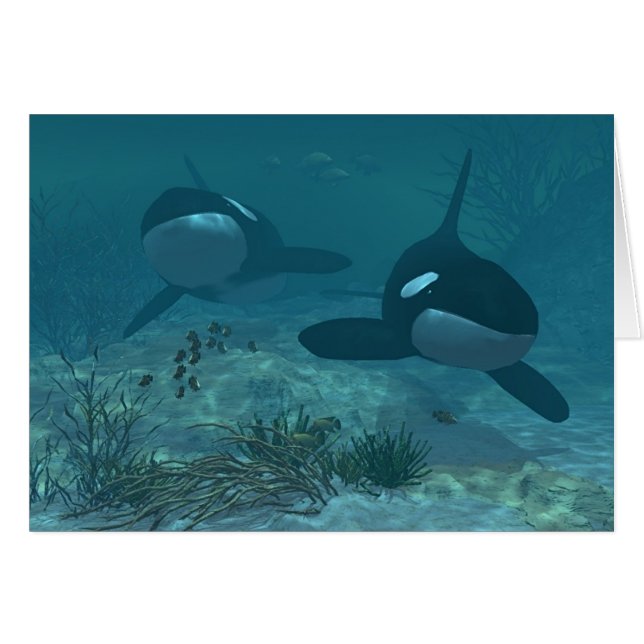 Cartão Cena da baleia (Frente Horizontal)