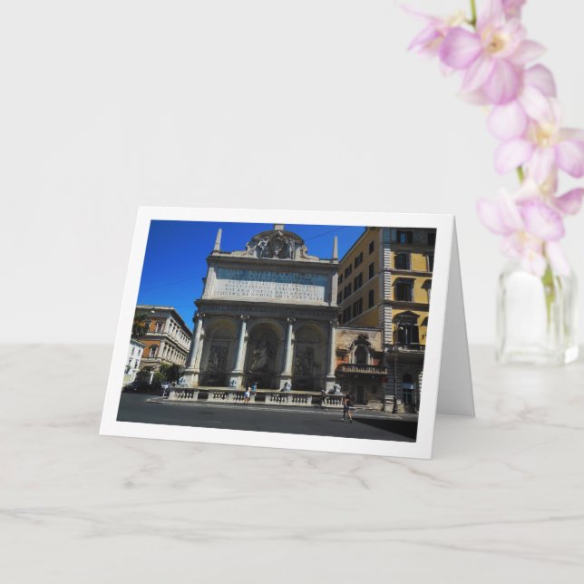 Cartão Cena da Fontana dell'Acqua Felice, Roma, Itália (Orquídea)