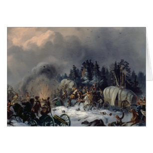 Cartão Cena da guerra Russo-Francesa em 1812