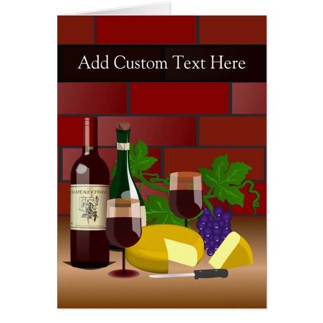Cartão Cena da mesa do queijo do vinho (Frente)