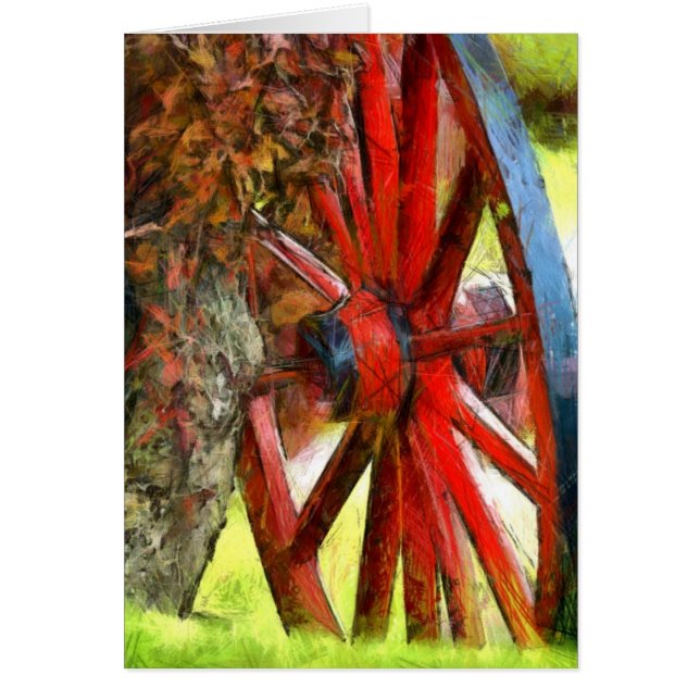 Cartão Cena da rua - roda de vagão (Frente)