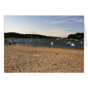 CARTÃO CENA DE BARCO E PRAIA