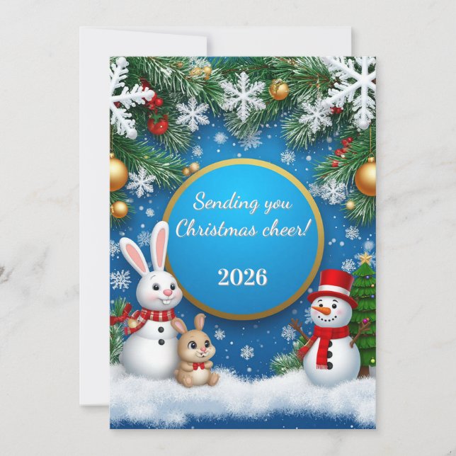 Cartão Cena de Férias de Natal (Frente)