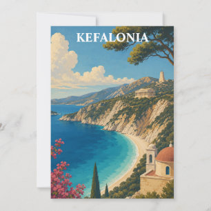 Cartão Cena de Ilhas Vintage Kefalonia Grécia