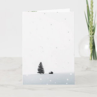 Cartão Cena de Inverno de Natal Minimalista