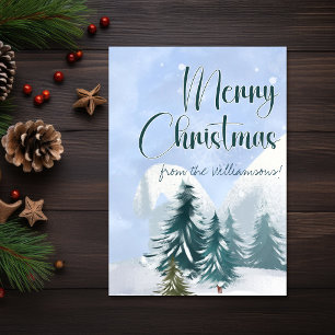 Cartão Cena de inverno Luke 2:7 Primeiro Natal