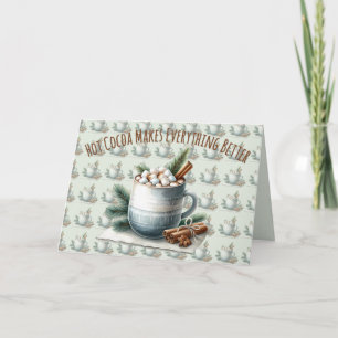 Cartão Cena de Marshmallow de Cacau de Inverno Aconchegan