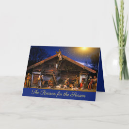 Cartão Cena de Natal do Motivo da Temporada