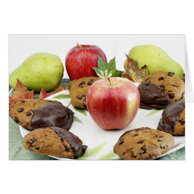 Cartão Cena de outono de Bolachas de Abóbora (Frente Horizontal)