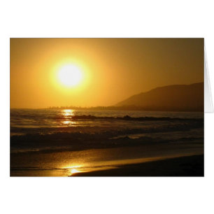 Cartão Cena de Praia Sunset Amarela