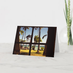 Cartão Cena de praia tropical de Fiji