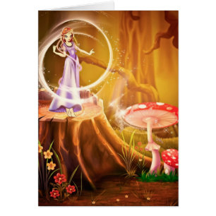 Cartão Cena do conto de fadas
