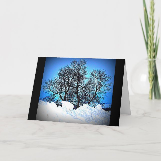 Cartão Cena do inverno que pensa de você (Frente)