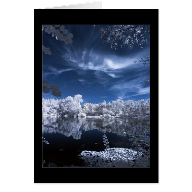 Cartão cena do lago de inverno (Frente)