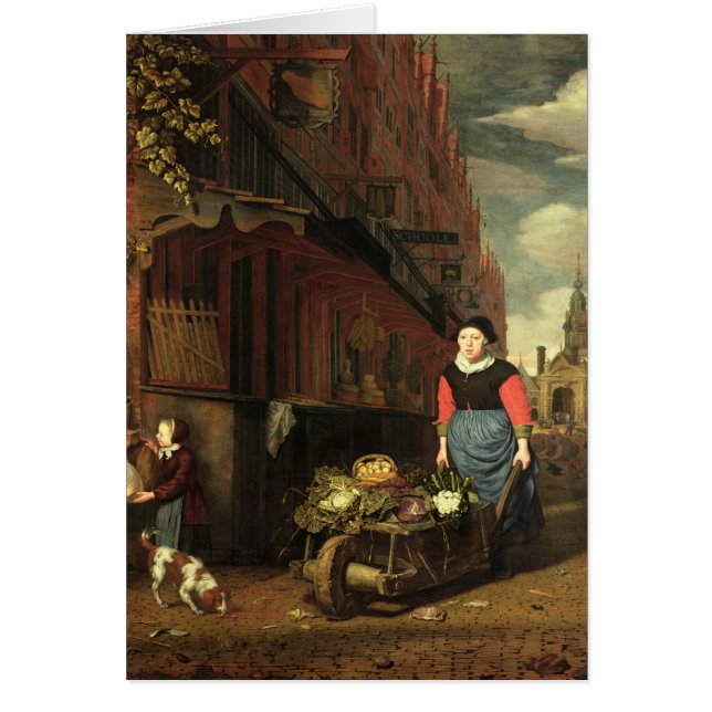 Cartão Cena holandesa do gênero, 1668 (Frente)