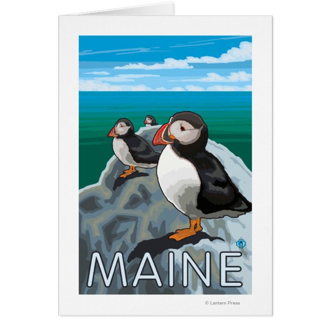 Cartão Cena MainePuffins (Frente)