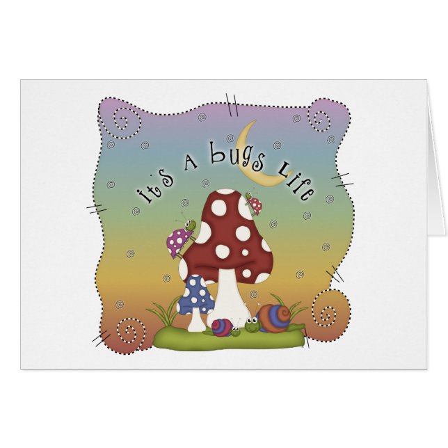 Cartão Cena ocupada da vida do inseto (Frente Horizontal)