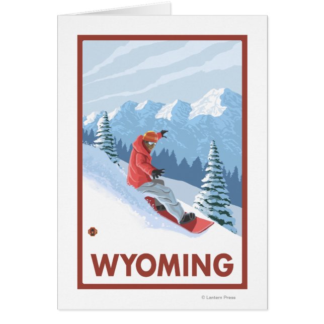 Cartão Cena SnowboarderWyoming (Frente)