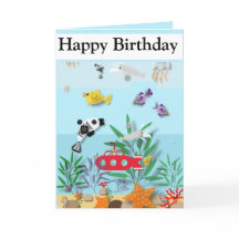 Cena Submarina Colorida Editável