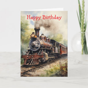 Cartão Cenário de paisagem com um trem vitoriano