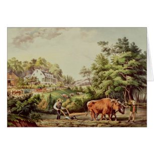 Cartão Cenas americanas da fazenda