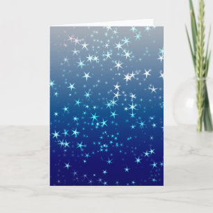 Cartão Centelhas de Natal Estrelas Céu Azul