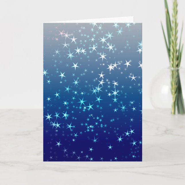 Cartão Centelhas de Natal Estrelas Céu Azul (Frente)