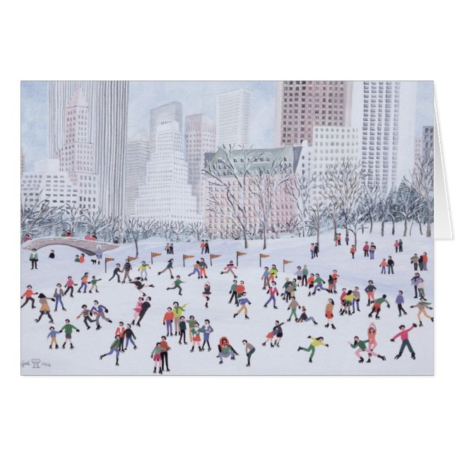 Cartão Central Park New York 1994 da pista de patinagem (Frente Horizontal)