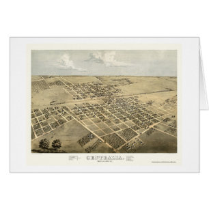 Cartão Centralia, mapa panorâmico do IL - 1867